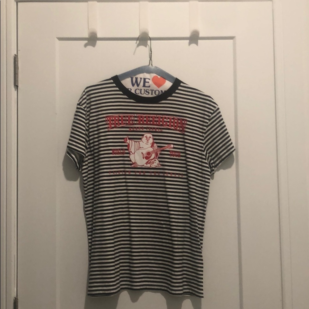 True Religion Striped Budda T *never worn*